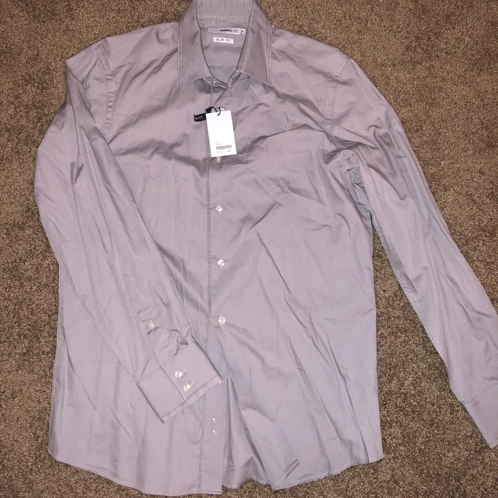 Parc81 Grey Dress Shirt NEW WITH TAGS